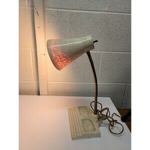 Vintage Fiberglass Plastic Gooseneck Table Desk Student Lamp Cone Shade
